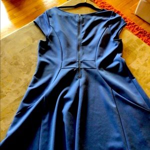 The Limited Blue Flare Dress XL  Zippered Back Closure
